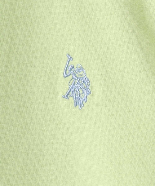 U.S. POLO ASSN.(ユーエスポロアッスン)の「U.S.POLO ASSN.(ユーエスポロアッスン)ブランドロゴワンポイント刺繍 無地・ボーダー柄Tシャツ レディース(Tシャツ/カットソー・レディース・ピンク/ブルー系その他/ピンク系その他/オフホワイト/グリーン系その他/ネイビー/ホワイト系その他/ライム・L/M)」の12枚目の写真