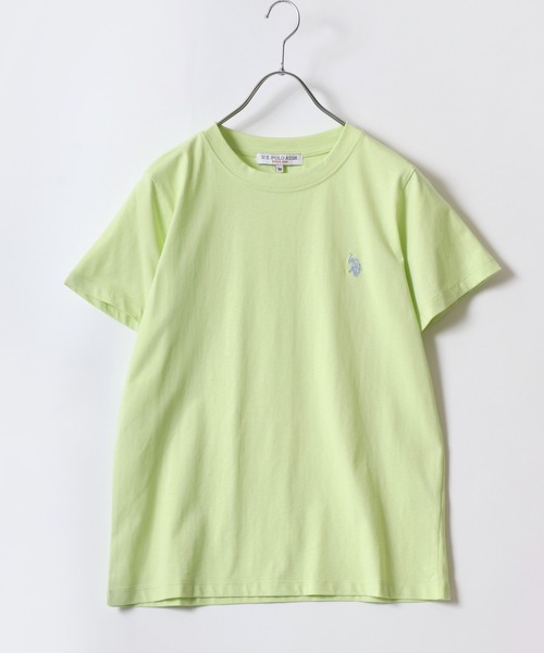 U.S. POLO ASSN.(ユーエスポロアッスン)の「U.S.POLO ASSN.(ユーエスポロアッスン)ブランドロゴワンポイント刺繍 無地・ボーダー柄Tシャツ レディース(Tシャツ/カットソー・レディース・ピンク/ブルー系その他/ピンク系その他/オフホワイト/グリーン系その他/ネイビー/ホワイト系その他/ライム・L/M)」の10枚目の写真