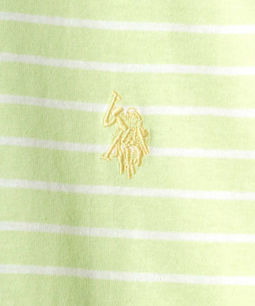 U.S. POLO ASSN.(ユーエスポロアッスン)の「U.S.POLO ASSN.(ユーエスポロアッスン)ブランドロゴワンポイント刺繍 無地・ボーダー柄Tシャツ レディース(Tシャツ/カットソー・レディース・ピンク/ブルー系その他/ピンク系その他/オフホワイト/グリーン系その他/ネイビー/ホワイト系その他/ライム・L/M)」の15枚目の写真
