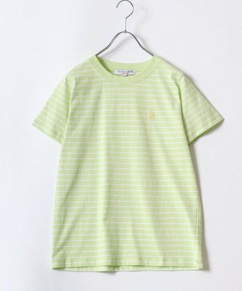 U.S. POLO ASSN.(ユーエスポロアッスン)の「U.S.POLO ASSN.(ユーエスポロアッスン)ブランドロゴワンポイント刺繍 無地・ボーダー柄Tシャツ レディース(Tシャツ/カットソー・レディース・ピンク/ブルー系その他/ピンク系その他/オフホワイト/グリーン系その他/ネイビー/ホワイト系その他/ライム・L/M)」の13枚目の写真