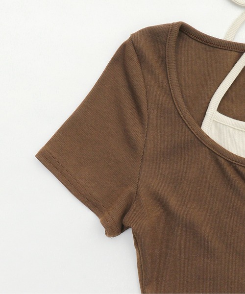 dispark（ディスパーク）の「DISPARK/フロントレースアップレイヤードT（Tシャツ/カットソー・レディース・ブラウン/ホワイト/ブラック・FREE）」の22枚目の写真