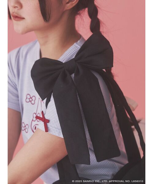 merry jenny(メリージェニー)の「【メロクロコラボ】KUROMI heart tote bag(トートバッグ・レディース・ブラック・FREE)」の6枚目の写真