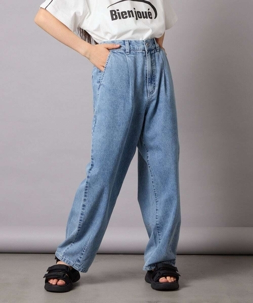 a.v.v（アーヴェヴェ）の「[130]バレルデニム（デニムパンツ・キッズ・ダークインディゴブルー・130）」の2枚目の写真
