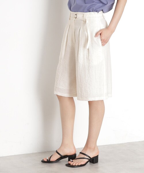 THE SHOP TK (ザ ショップ ティーケー )の「リネン混ハーフパンツ【洗える/セットアップ可】(その他パンツ・レディース・オフホワイト/ブラック/ベージュ・12/13)」の8枚目の写真