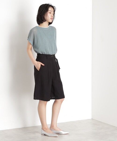 THE SHOP TK (ザ ショップ ティーケー )の「リネン混ハーフパンツ【洗える/セットアップ可】(その他パンツ・レディース・オフホワイト/ブラック/ベージュ・12/13)」の14枚目の写真