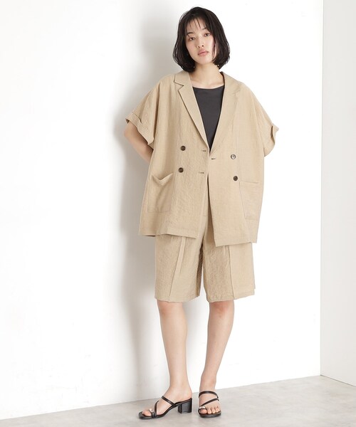 THE SHOP TK (ザ ショップ ティーケー )の「リネン混ハーフパンツ【洗える/セットアップ可】(その他パンツ・レディース・オフホワイト/ブラック/ベージュ・12/13)」の18枚目の写真