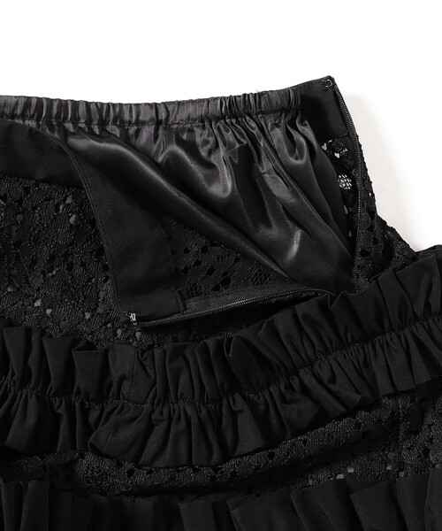A PUPIL(アピューピル)の「A PUPIL / フリル レース スカート(スカート・レディース・ブラック・SMALL/MEDIUM)」の3枚目の写真
