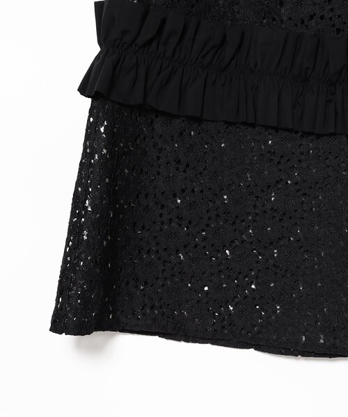 A PUPIL(アピューピル)の「A PUPIL / フリル レース スカート(スカート・レディース・ブラック・SMALL/MEDIUM)」の4枚目の写真