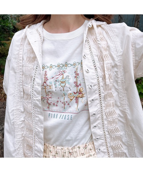 PINK HOUSE メリーゴーランド Tシャツ タイムセール セール】メリーゴーラウンドプリントカットソー（Tシャツ