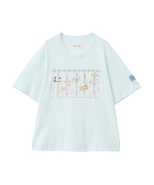 PINK HOUSE(ピンクハウス)の「メリーゴーラウンドプリントカットソー(Tシャツ/カットソー・レディース・ライトブルー/モカ/アイボリー/ブラック・MEDIUM/LARGE)」の4枚目の写真