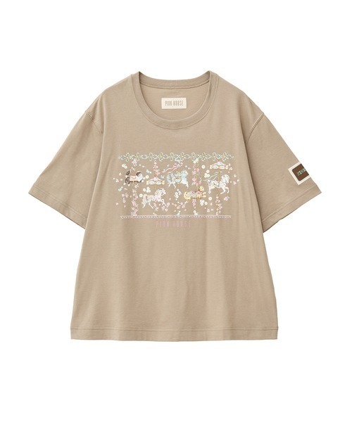 PINK HOUSE メリーゴーランド Tシャツ タイムセール セール】メリーゴーラウンドプリントカットソー（Tシャツ