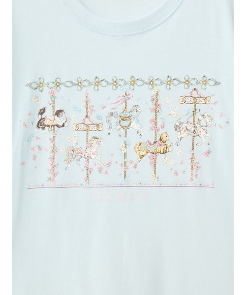 PINK HOUSE メリーゴーランド Tシャツ タイムセール セール】メリーゴーラウンドプリントカットソー（Tシャツ