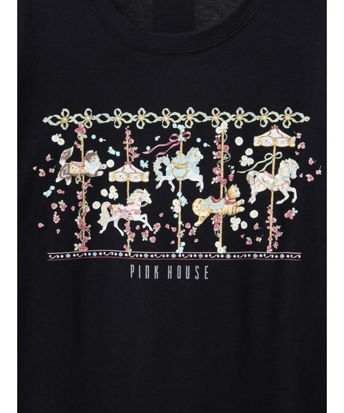 PINK HOUSE メリーゴーランド Tシャツ タイムセール セール】メリーゴーラウンドプリントカットソー（Tシャツ