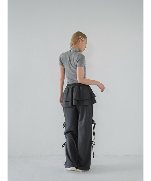 Uenui(ウニュイ)の「volume ribbon tops(Tシャツ/カットソー・レディース・アイボリー/グレー/パープル/ライトブルー/ブラック・FREE)」の16枚目の写真