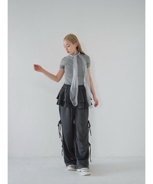 Uenui(ウニュイ)の「volume ribbon tops(Tシャツ/カットソー・レディース・アイボリー/グレー/パープル/ライトブルー/ブラック・FREE)」の18枚目の写真