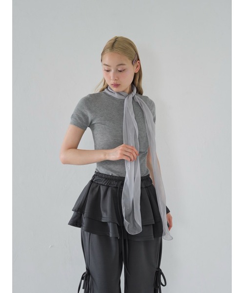 Uenui(ウニュイ)の「volume ribbon tops(Tシャツ/カットソー・レディース・アイボリー/グレー/パープル/ライトブルー/ブラック・FREE)」の19枚目の写真