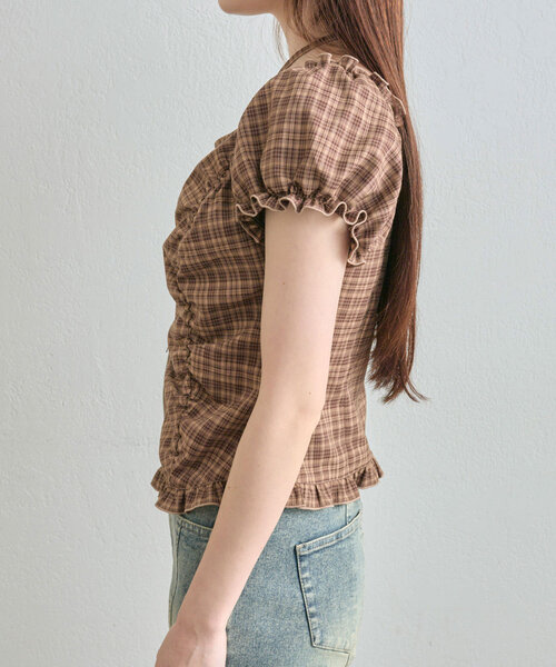 OLIVE des OLIVE（オリーブデオリーブ）の「【デコルテ綺麗見え】ダブルジップオフショルブラウス（シャツ/ブラウス・レディース・ブラウン/ブラック/オフホワイト/グレー・FREE）」の8枚目の写真