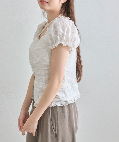 OLIVE des OLIVE（オリーブデオリーブ）の「【デコルテ綺麗見え】ダブルジップオフショルブラウス（シャツ/ブラウス・レディース・ブラウン/ブラック/オフホワイト/グレー・FREE）」の15枚目の写真