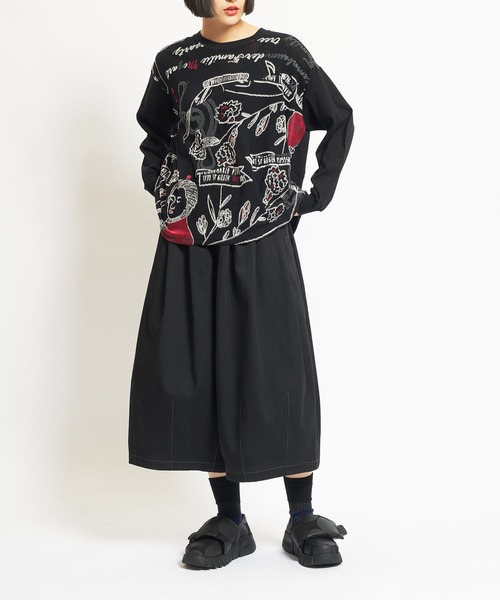 gomme（ゴム）の「ファミリーツリーJQ　バルーンＴ（Tシャツ/カットソー・レディース・ホワイト/ブラック/グレー・MEDIUM）」の5枚目の写真