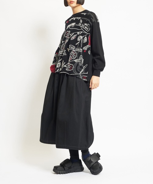 gomme（ゴム）の「ファミリーツリーJQ　バルーンＴ（Tシャツ/カットソー・レディース・ホワイト/ブラック/グレー・MEDIUM）」の6枚目の写真