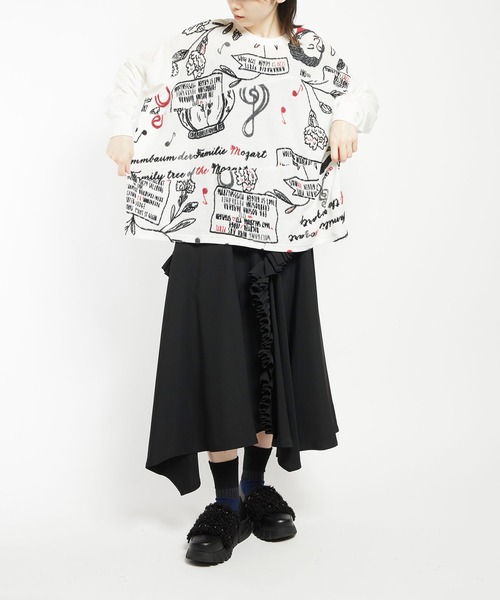 gomme（ゴム）の「ファミリーツリーJQ　バルーンＴ（Tシャツ/カットソー・レディース・ホワイト/ブラック/グレー・MEDIUM）」の8枚目の写真