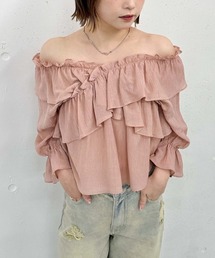 フリルオフショルブラウス