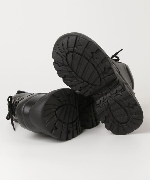 LOVEHUNTER(ラブハンター)の「LOVE HUNTER / +9.5cm Uチップ 厚底レースアップ スニーカーブーツ レディース ハイソール トラックソール ボリュームソール 美脚 レースアップブーツ (2211)(スニーカー・レディース・ホワイト/ブラック・LL/L/M/S)」の4枚目の写真
