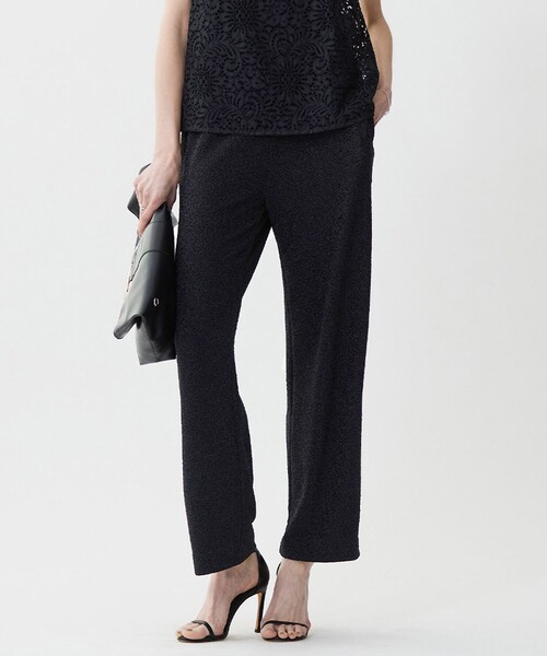 ICB(アイシービー)の「シャイニーラメジャガード セミワイドパンツ(その他パンツ・レディース・ブラック系・X-SMALL/MEDIUM/SMALL)」の1枚目の写真