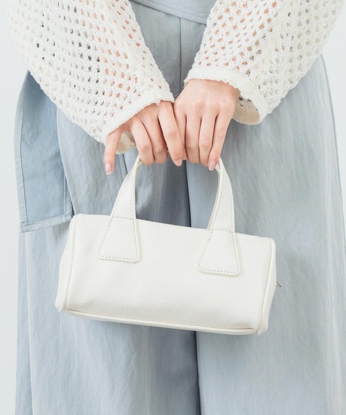 ANAP（アナップ）の「フェイクレザー モノグラム ハンドバッグ（ハンドバッグ・レディース・ホワイト/イエロー/ブラック・FREE）」の2枚目の写真