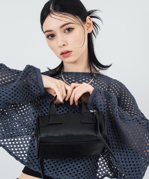 ANAP（アナップ）の「フェイクレザー モノグラム ハンドバッグ（ハンドバッグ・レディース・ホワイト/イエロー/ブラック・FREE）」の22枚目の写真