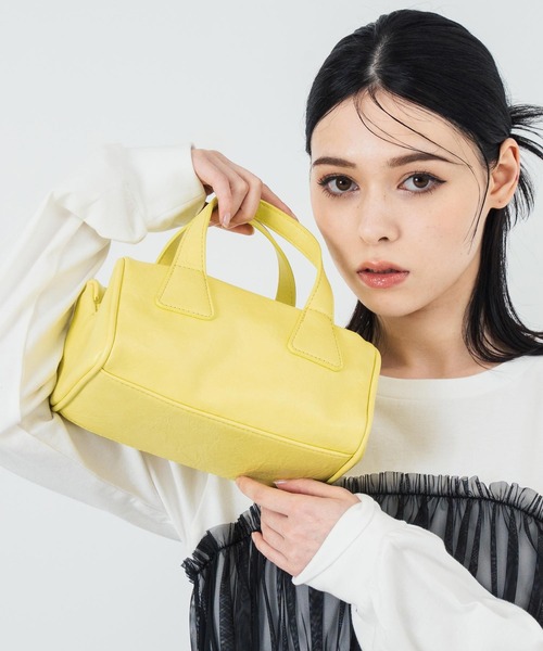 ANAP（アナップ）の「フェイクレザー モノグラム ハンドバッグ（ハンドバッグ・レディース・ホワイト/イエロー/ブラック・FREE）」の18枚目の写真