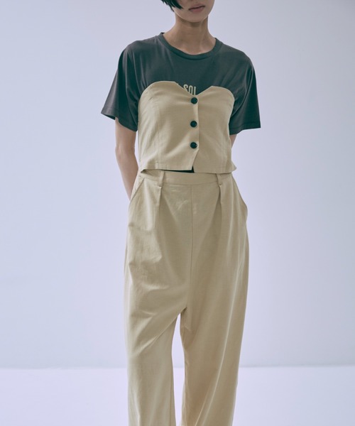 EN NEUME(エンノイム)の「Heritage Bandeau Jumpsuit(サロペット/オーバーオール・レディース・ブラウン/イエロー・1/0)」の2枚目の写真