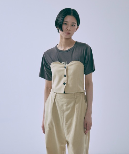 EN NEUME(エンノイム)の「Heritage Bandeau Jumpsuit(サロペット/オーバーオール・レディース・ブラウン/イエロー・1/0)」の13枚目の写真