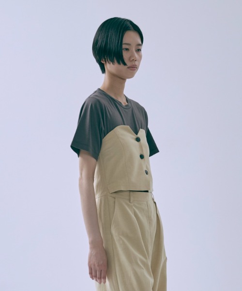 EN NEUME(エンノイム)の「Heritage Bandeau Jumpsuit(サロペット/オーバーオール・レディース・ブラウン/イエロー・1/0)」の14枚目の写真