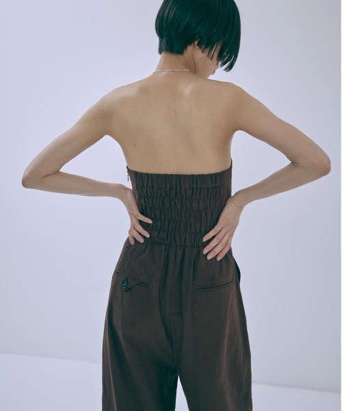 EN NEUME(エンノイム)の「Heritage Bandeau Jumpsuit(サロペット/オーバーオール・レディース・ブラウン/イエロー・1/0)」の5枚目の写真