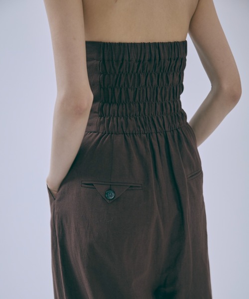 EN NEUME(エンノイム)の「Heritage Bandeau Jumpsuit(サロペット/オーバーオール・レディース・ブラウン/イエロー・1/0)」の12枚目の写真