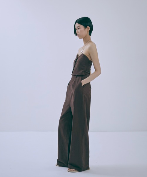 EN NEUME(エンノイム)の「Heritage Bandeau Jumpsuit(サロペット/オーバーオール・レディース・ブラウン/イエロー・1/0)」の19枚目の写真