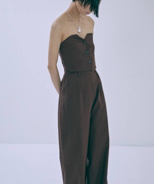EN NEUME(エンノイム)の「Heritage Bandeau Jumpsuit(サロペット/オーバーオール・レディース・ブラウン/イエロー・1/0)」の7枚目の写真