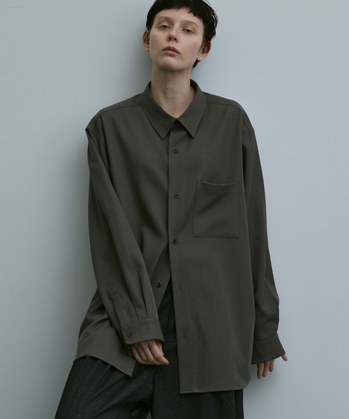 loose basic oversize shirt - heather drape / ルーズベーシック