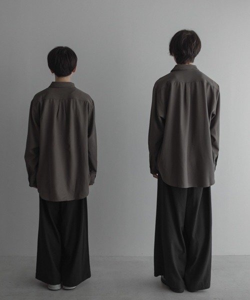 loose basic oversize shirt - heather drape / ルーズベーシック