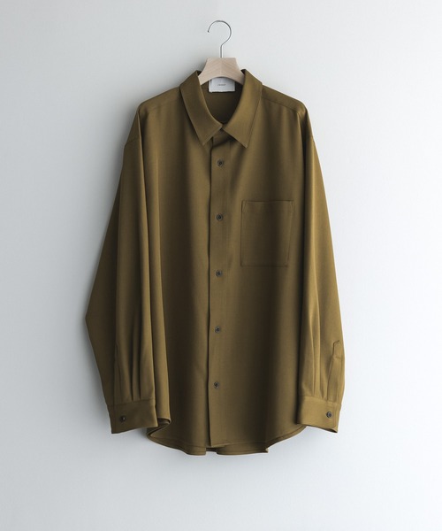 loose basic oversize shirt - heather drape / ルーズベーシック