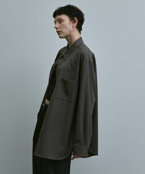 loose basic oversize shirt - heather drape / ルーズベーシック