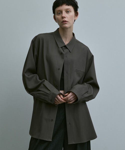 loose basic oversize shirt - heather drape / ルーズベーシック