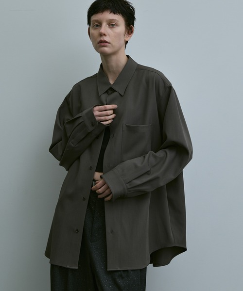 loose basic oversize shirt - heather drape / ルーズベーシック