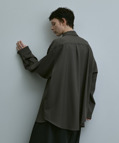 loose basic oversize shirt - heather drape / ルーズベーシック