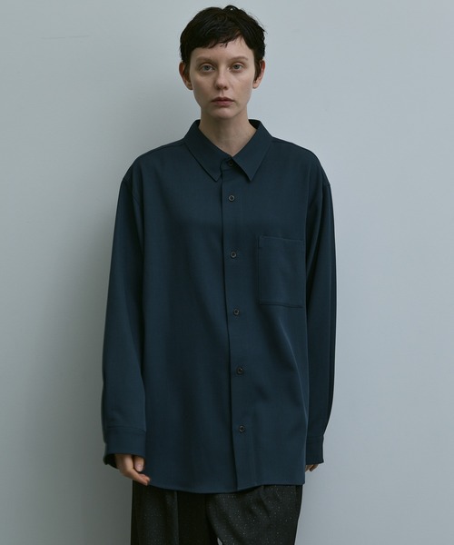 loose basic oversize shirt - heather drape / ルーズベーシック
