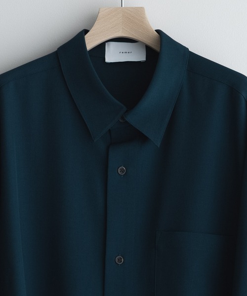 loose basic oversize shirt - heather drape / ルーズベーシック