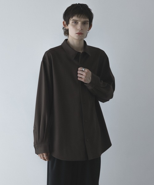 loose basic oversize shirt - heather drape / ルーズベーシック
