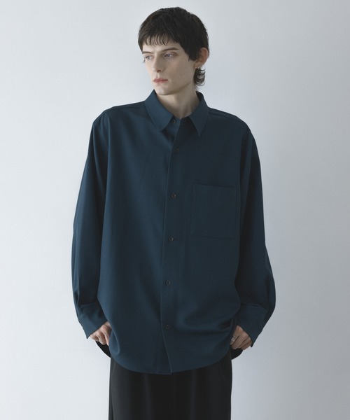 loose basic oversize shirt - heather drape / ルーズベーシック