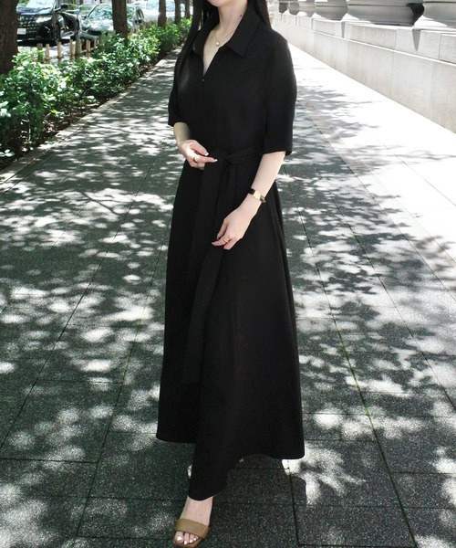 Hannoh Wessel カシュクールワンピース セール】ウエストマークカシュクールワンピース（ワンピース）｜JUNOAH